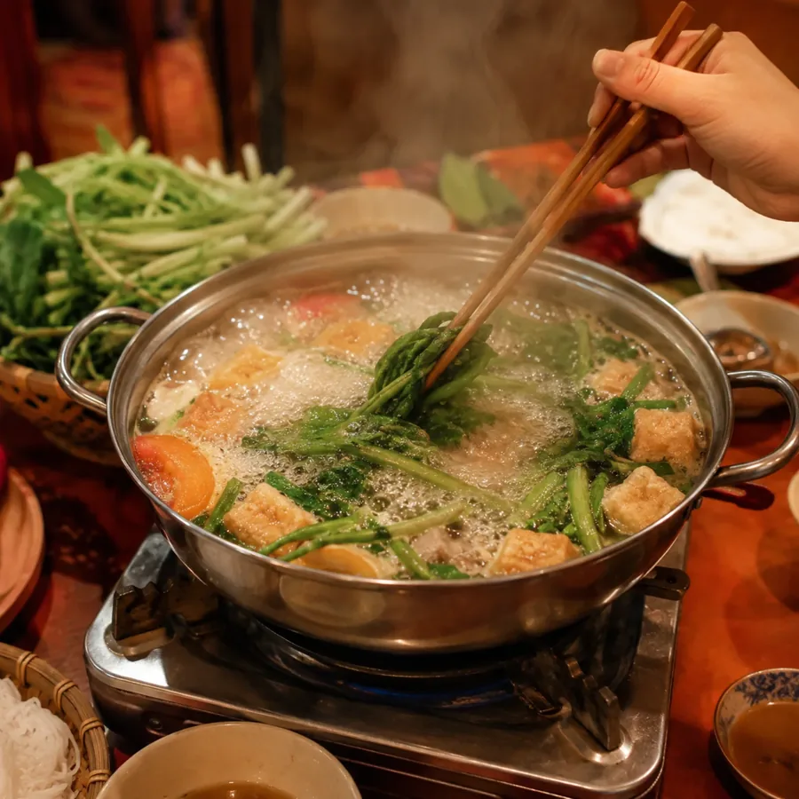 Khu bàn ngồi trong nhà